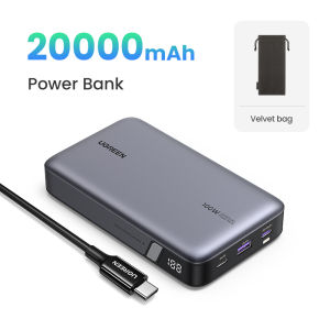 UGREEN 20000mAh Laptop Power Bank PD 100W Fast Charging for Thinkpad T14 Dell Lenovo MacBook Pro Air M3 iPad Air M2 13" 2024 iPhone 17 16 15 Pro Max Samsung S25 S24 Ultra Z Fold5 M14 Z Flip5 Pixel iPad Xiaomi Huawei Power Adapter