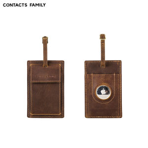 Thẻ Hành Lý Theo Yêu Cầu Bằng Da Thật Cá Nhân Với Túi Apple Airtag Phụ Kiện Du Lịch Thẻ Vali Thẻ Túi Công Sở Du Lịch