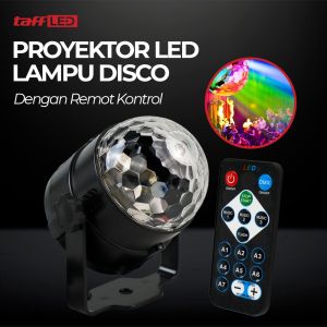 TaffLED Lampu Proyektor Disco LED RGB 240V 6W with Remote Control Lampu Tidur Kristal Lampu Sorot Party Aestetik