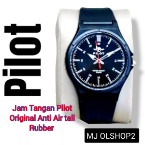 PROMO Jam tangan pria/jam tangan anti air tali rubber/jam tangan pilot diameter 42cm/