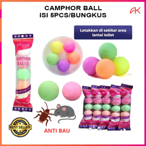 CAMPHOR BALL ISI 5PCS / KAMPER TOILET PENGHARUM KAMAR MANDI
