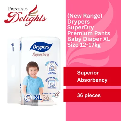 (New Range) Drypers SuperDry Premium Pants Baby Diaper M/L/XL/XXL Size - Single Pack