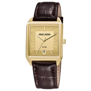 jam tangan pria jonas jasmin jj 3122 m persegi klasik tanggal kulit