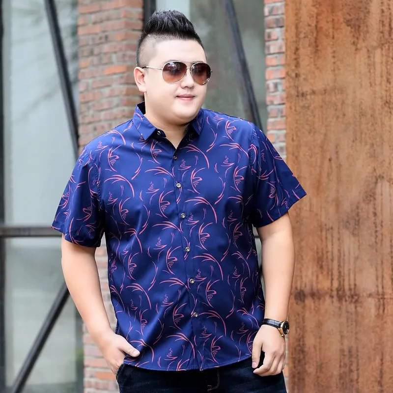 M-7XL】130KG Can Wear Large Fat Oversize Big Plus Size Mens Print