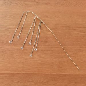 MAOMEI Hoàn thiện lấp lánh Bình xịt pha lê Giáng sinh Đính nhiều hạt Pha lê treo Cây thông Noel nhân tạo Bó hoa quà tặng Thân dài Cây xịt chuỗi hạt Đồ trang trí cây thông Noel
