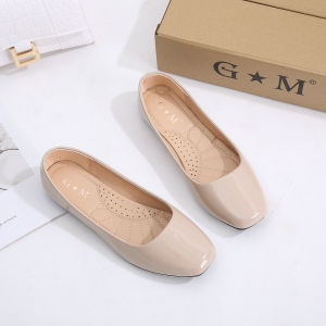 [JY]  Summer fashion glossy leather square toe Doll shoes Flat shoes for women