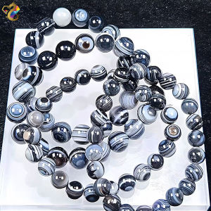 Collectors Grade Black Lace Agate Bracelet