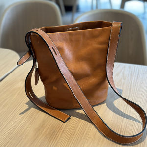 BeeGreen Women Genuine Leather Small Shoulder Bag Classic Bucket Bag High Quality Soft Sling Bag