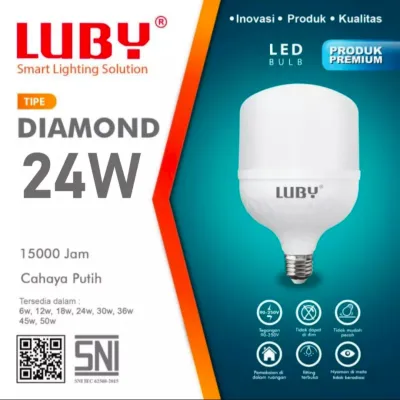 LUBY Diamond Lampu Bohlam LED Bulb Samsung Inside 24 Watt Garansi Resmi 2 Tahun - Cahaya Putih