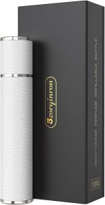 Bình xịt nước hoacầm tay làm từ da thật dung tích 10ml – Bình xịt nước hoa nhỏ gọn tiện dụng cho cả nam và nữ – Bình chiết nước hoa du lịch bình xịt nước hoa thiết yếu cho các chuyến đi (màu đen).