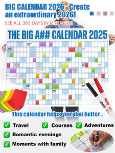 📅 Great Calendar 2026 Oversized Annual - Multi-Functional Wall Sticker With Monthly Schedule Portable Easy View Clearly Marked At A Glance Concise For Multiple Uses