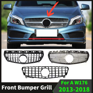 For Mercedes W176 Benz A A180 A200 A260 2013-2018 A45 Facelift Hood Mesh Front Inlet Grille Bumper Grill GT Diamond Style Tuning