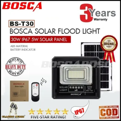 BOSCA 30W BS-T30 Solar Led Outdoor Flood Light Street Lamp IP67 3 Year Warranty Waterproof With Remote BS-T30 |Classic Audio (Original)