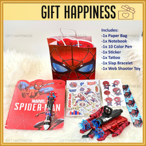 🕷️SpiderMan Superhero Birthday Party Goodies Bag – Kids Superhero Toys & Stationery Gift Set| Gift Happiness
