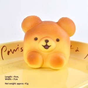 Yzlong Dễ thương Gấu bánh mì Đồ chơi Squishy PU mềm căng thẳng Relief trang trí hình động vật cho trẻ em và người lớn