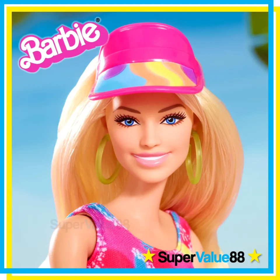 NEW 2023 Original Barbie The Movie Dolls - Barbie in Signature Pink Gingham  Dress, Ken with Surfer Outfit, Official Movie Collector Toys