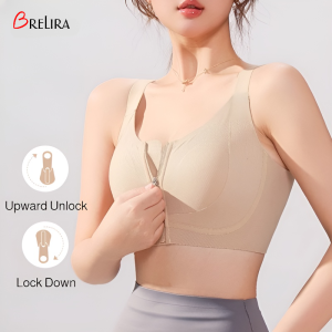 【SingaBralette】ไม่มีความแน่น ชุดชั้นใน ชุดชั้นใน นุ่มและเป็นมิตรกับผิว ไม่มีการลื่นไถลไหล่ ป้องกันการหย่อนคล้อย ใกล้กับผิวหนัง ชุดชั้นในไร้คัพหู ชุดชั้นในยกกระดุมด้านหน้า ป้องกันเต้านม แฟชั่น ปรับได้