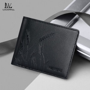 LouisWill Short Wallet Wheat Print Short Wallet Mens PU Horizontal Short Wallet Men Wallet Soft PU Wallet Multi-Card Position ID Credit Cards Holders Coin Bag Business Wallets