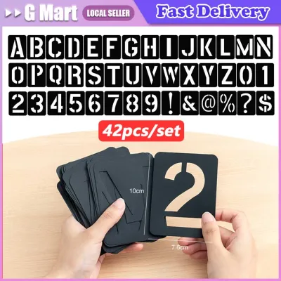 42 PCS Alphabet Number Stencils Set Layering Stencils Reusable for DIY Painting Scrapbooking Embossing Album Paper Card Template