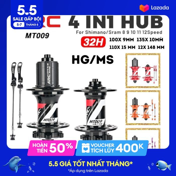 Hub/Đùm Xe Đạp Địa Hình ARC MT009 Trục BOOST/QR 100x9/135x10 Mm 15X110 ...