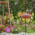 Bird Baths for Outdoors, Detachable Birdbaths for The Garden Clearance, Freestanding Bird Baths for Outdoors Heavy Duty, Bird Bath Bowl Spa & Birdfeeder with Metal Stake Stand (Brown). 