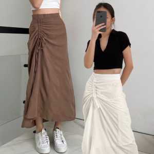 DWOURD ROK SERUT SAMPING PANJANG/ROK BAHAN CINKLE/ROK SERUT PANANG WANITA TERBARU 200022/ROK SERUT SAMPING HIJAB ROK SERUT KOREA PANJANG/ROK A
