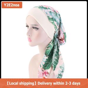 【Local shipping】 Women Cancer Head Scarf Chemo Hair Loss Hat Turban Pre-Tied Headwear Bandana New