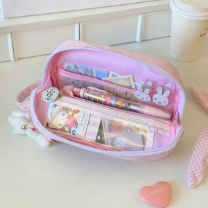 T6JOB1 Large Capacity Polka Dot Pencil Case Printed Foldable Pencil Storage Bag Organizer Creative Pen Organizer School Office Supplies