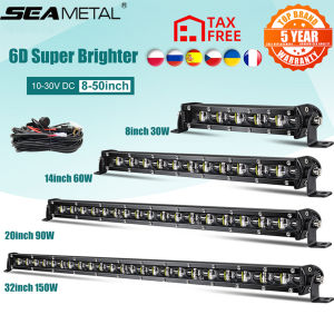 12V Đèn LED Làm Việc Xe Hơi Siêu Sáng Thanh Led Kết Hợp Offroad 6D 8inch - 20inch Cho Xe Tải Lada 4X4 SUV ATV