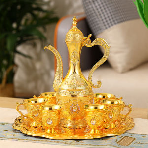 Bộ Bình Rượu Kèm Khay và 6 Ly Sang Trọng Phong Cách Châu Âu Dùng Cho Đám Cưới Đám Hỏi