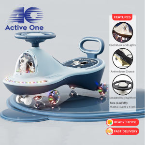 ACTIVEONE Childrens Twist Car Anti Rollover Swing Car Two People Can Sit Silent Flashing Wheel With Light And Music Kereta Twist Kanak-Kanak - Fulfilled by ACTIVEONE