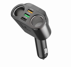 KEBETEME Car Charger Car C-igarete Lighter Socket Splitter Charger Dual USB QC 3.0 Quick Charge LED Display Car Charger Sockets Power Adapter