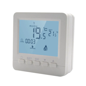 Compact Thermostat with Buttons Temperature Controller Wall Mounted Temp Controlling Tool Suitable for Water Gas Boiler