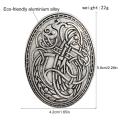 Scandinavian Shield Brooches Wolf Totems Lapel Pin Clothes Fasteners for Shawl Scarf Pin Fashionable Lapel Pin Jewelry. 