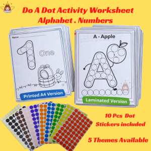 Alphabet Numbers 1-10 Do a Dot worksheet Montessori Early Learning Busy Book / Busy Bag Toy Toddler Practise Activity Sheet安静书Early Learning ABC Alphabet Numbers & Colour Cognitive