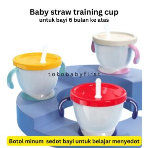 Botol minum bayi ricchel baby training cup sedotan bayi 6 bulan ke atas cangkir bayi latihan minum