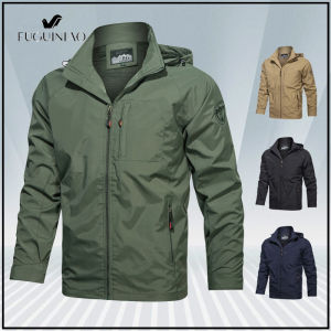 Fuguiniao Mens sports hooded jacket outdoor suit jacket windproof waterproof jackets coat