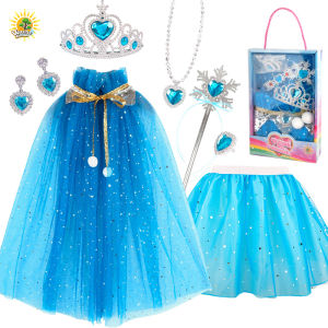 [HỎA TỐC] Set công chúa Áo choàng váy tutu vương miện dây chuyền Quà tặng sinh nhật cho bé gái
