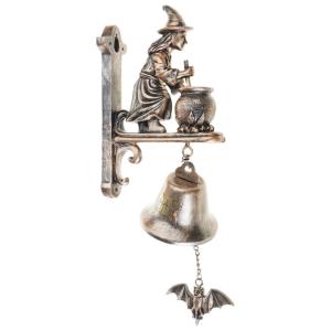Handcrafted Witch Doorbells Halloweens Decoration with Metal Chimes for Outdoor Indoor Hanging Ornaments