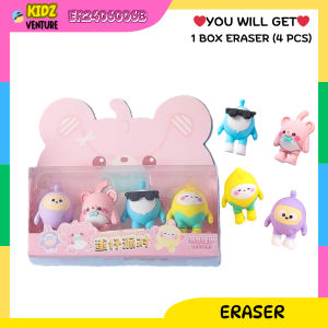 (READY STOCK)Pokemon Eraser 4Pcs/ 1Box Creative Eraser Students Gift Cute Stationery宝可梦创意橡皮儿童礼物Pemadam Comel Alat Tulis