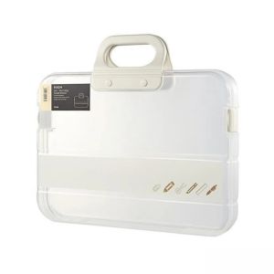 HIV00 with Handle Documents Case Portable Plastic Document Storage Boxes Compact Clear View A4 File Folder Back To School