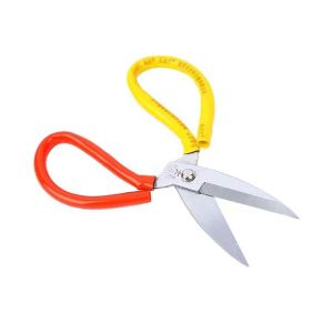 Kéo lưỡi thép cán bọc nhựa 2 màu thông dụng kiếm phongKéo cắt đa năng tay da vàng đỏ loại to đẹp kéo vàng đỏ - ALLIN