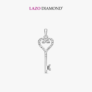LAZO DIAMOND Classic Heart Key Pendant in 375/9K White Gold