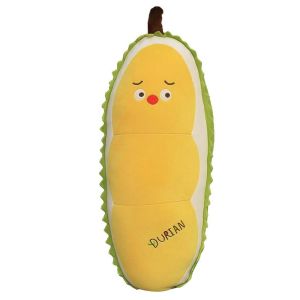 TESDFD Soft Toy Cute Plush Pillow Funny Food Plushie Home Decoration Durian Yellow Chick Durian Stuffed Toys Plush Doll Stuffed Fruit Doll Fruit Plush Toys