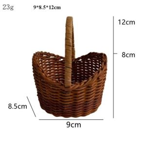 LONGB Handwoven Imitation Rattan Handhold with Handle Household Weaving Flower Basket High Quality 10 Styles Braid Storage Baskets Home Decoration /Restaurant Serving Tabletop Display