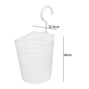 ตะกร้าที่เก็บพลาสติก4ชิ้นตะกร้าห้องครัวที่แขวนพร้อมตะขอสบู่ล้างหน้า Mandi Bola ที่เก็บของจัดระเบียบในห้องน้ำ