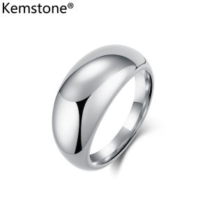 Minimalist Polished Titanium Steel Ring for Women Simple Stylish Band Jewelry Gift