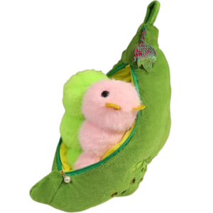 BEIBEI Lifelike Plants Simulation Pea Pod Plush Doll Caterpillar Fluffy Green Soybeans Plush Keychain Lovely Collection Kidney Bean Plush Toy Home Decor