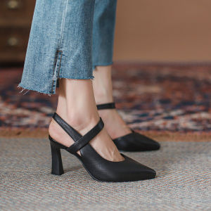 รองเท้าส้นสูงหัวแหลม เรียบง่าย ทันสมัย หลากสี สไตล์ฝรั่งเศส สำหรับผู้หญิง