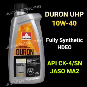 1L / 4L Petro-Canada Duron UHP 10W40 10W-40 Fully Synthetic HDEO Heavy Duty Engine Oil | API CK-4/SN | JASO MA2 | Sesuai utk motor 4T